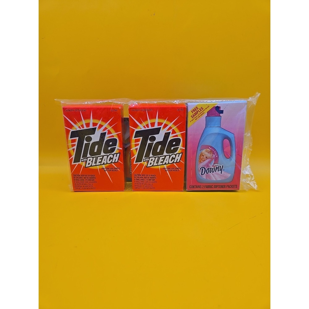 Vintage 90s Tide with Bleach and Downy Ultra Fabric Softener Sample Pack NOS NIP